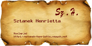 Sztanek Henrietta névjegykártya